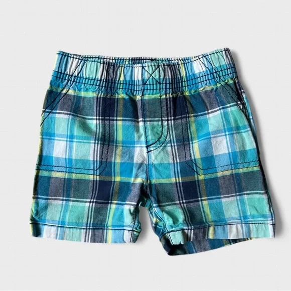🧸 SOLD Carter’s bundle of 3 boys plaid shorts 18mo - Picture 3 of 5